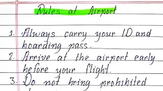 Rules and Regulations  at Airport in English || Rules || Writeology TV