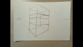 Lesson 7. How to draw a bookcase with two vanishing points.