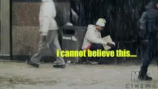 14 Year old homeless kid in the freezing cold ( SOCIAL EXPERIMENT )