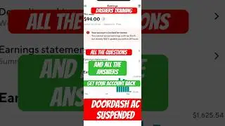 #Doordash account suspended #California training #Get your ac back #answers to pass the exam