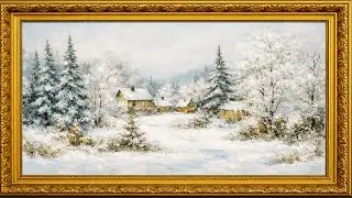 Cozy Snowfall Retreat ❄️ Frame TV Art Screensaver | 2 Hours Winter Ambience | Relaxing Music