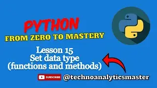 set-data-types || Python data type || Set function, methods and mathematical operation ||  Lesson 15