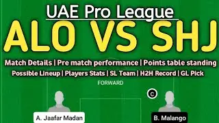 ALO VS SHJ UAE Pro League Football Match Dream 11 Prediction