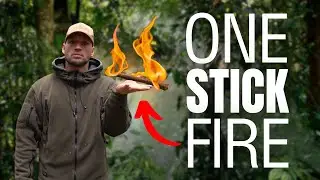 ONE STICK FIRE CHALLENGE | Outdoor Bushcraft & Survival Skills | survyve