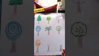 How to Draw a Cute Trees🎨  #shorts #creative #trending #viralshorts #colourfulcraft