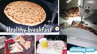 Breakfast ideas share krn g aj | 3rd design almost complete stitch | Husband n video bnany m help k