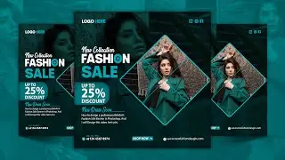 How to Create Professional Modern Fashion Sale Post Design in Photoshop |  Fashion Poster Design 