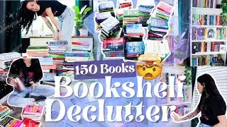 BOOK UNHAUL 🗑️📚 | DECLUTTER AND REORGANIZE MY BOOKSHELF 🫠 150 BOOK COLLECTION