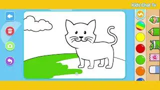 Cat 🐈 Colourfull Drawing Video By Kids Chat Tv
