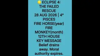🌕 ECLIPSE 4 &mdash;            THE FAILED RESCUE         28 AUGUST 2026 | 4&deg; PISCES