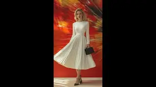 Timeless Pleated Elegance: White Dress Showcase #fashion #elegance #timeless