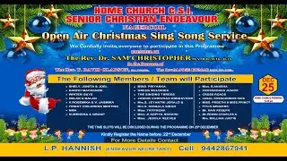 Home Church C.S.I Senior Christian Endeavour Nagercoil Open Air Sing Song Service Live