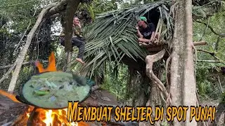 Bangun shelter di spot punai survival skil di hutan sumatra
