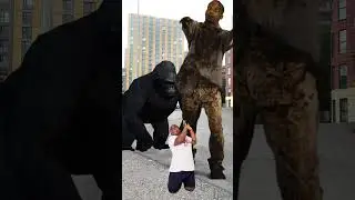 Funny King Kong Gorilla monkey and zombie in Real life Chase movies #king #kingkong #shorts