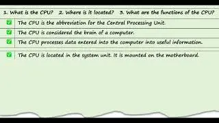 Computer Science Lesson 56: What is the CPU? Where is it located? What are its functions?