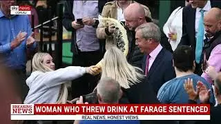 Woman who threw milkshake at Nigel Farage given suspended prison sentence