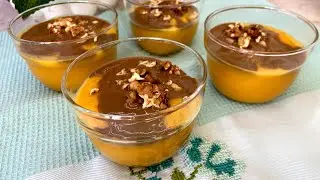 Тыквенный десерт в чашке / Тыквенный десерт с тахини и грецкими орехами / Тыквенный десерт с молоком
