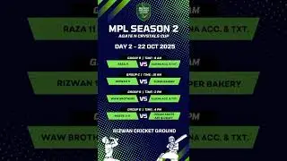 🏏 MPL Season 2 | Agate N Crystals Cup | Day 2 Matches | Muslim Premier League Khambhat | 22 Oct 2025