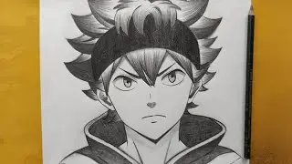 How to draw Asta from (Black Clover) || Asta drawing - step by | Easy drawing ideas for beginners