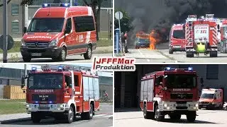 Einsatzfahrten zu einem PKW Brand in Ettlingen