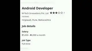 Android Developer#youtubeshorts #getemployed #fresher #experienced #androiddevelopers #jobs