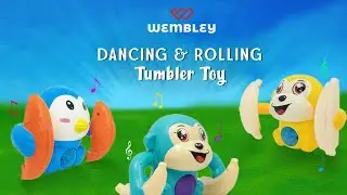 Wembley Dancing and Spinning Rolling Doll Tumble Toy with Voice Control, Musical Light