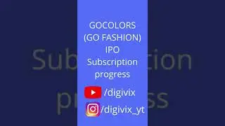 gocolors (Go Fashion) IPO Subscription progress | Digivix | #shorts