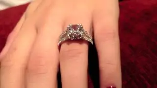 1.5 Asscher CZ Engagement Ring 14K White Gold Setting