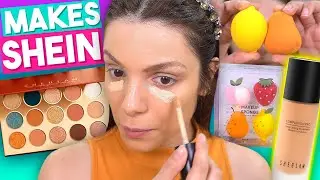 TESTANDO as MAKES da SHEIN! BASE, ESPONJA, SOMBRA, DELINEADOR, PINCÉIS