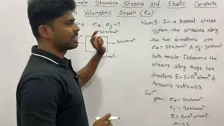 Numerical 05: Volumetric Strain || MSBTE Diploma || SOM || BE || B-TECH || elastic constant 