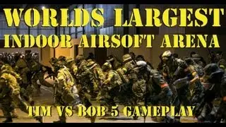 Worlds Largest Indoor Airsoft Field GamePod Combat Zone and Tim vs Bob 5 Gameplay