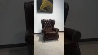 Brown Leather Cigar Chair Showcase | Tufted Wingback Armchair | Lounge Seating