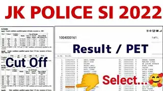 JKP SI Result 2022 | JKP SI Cut Off | JKP SI 2022 Result Out | JKP SI Cut Off By JKSSB