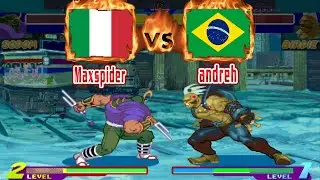 Street Fighter Alpha - Maxspider (ITA) VS (BRA) andreh [sfa] [Fightcade] ストリートファイターZERO