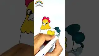 Rooster coloring #shortsvideo #rooster #coloringpages #viralshort #coloringkids