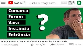 Comarca, F&oacute;rum, Vara, Inst&acirc;ncia e Entr&acirc;ncia.