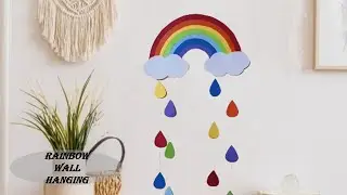 DIY - EASY RAINBOW WALL HANGING WITH PAPER || PAPER CRAFTS || WALL DECOR IDEAS