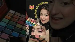 Easy Pink glittery eye makeup tutorial for beginners 😻🙀 #eyshadowforbeginners #makeuptutorial #hack