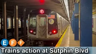ᴴᴰ MTA (E),(F),(Fx) trains action at Sutphin Blvd
