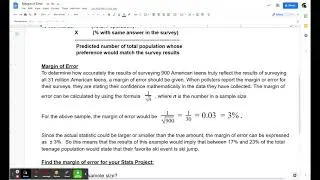 Margin of Error - Google Docs