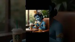 Little Krishna Enjoys Cold Coffee at Starbucks