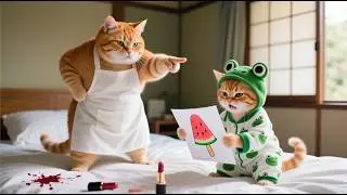Ginger Kitten Ruined Mom’s Lipstick — What Mama Cat Did After