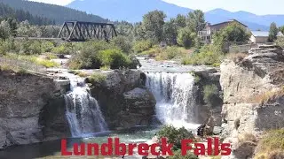 Lundbreck Falls Provincial Recreation Area waterfalls of Crowsnest River in Southern Alberta.