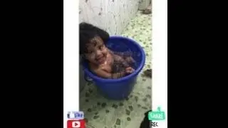 #Shreya Bath #child enjoying in bathroom