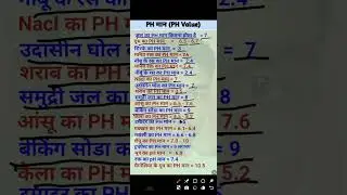 PH मान / PH Value / science GK in hindi #gk #gs #bssc #ssc #shorts #railway #biharpolice