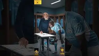 Locker Room Moment, Pep Guardiola learning over a tactical board, Official Manchester City