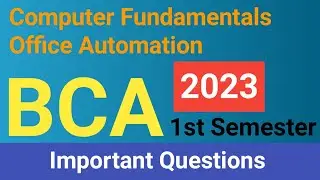 BCA Computer Fundamental | Office Automation | Important Questions