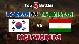 Korean vs Tajikistan Clash Royale | Top 5 Battles MGL Worlds - CR Worlds 2 🌲🌲🌲 Pong TV OP