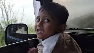 Umam is riding a jeep towards the Bromo crater