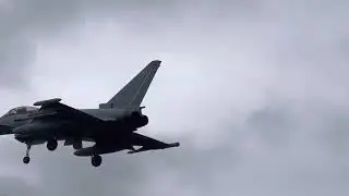 RAF Valley (Y Fali) Wales, Typhoon euro fighters doing approach and go, 13/09/23